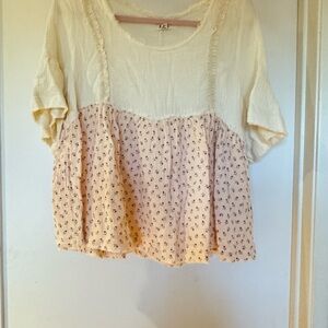 POL Cream Relaxed Ruffled Blouse